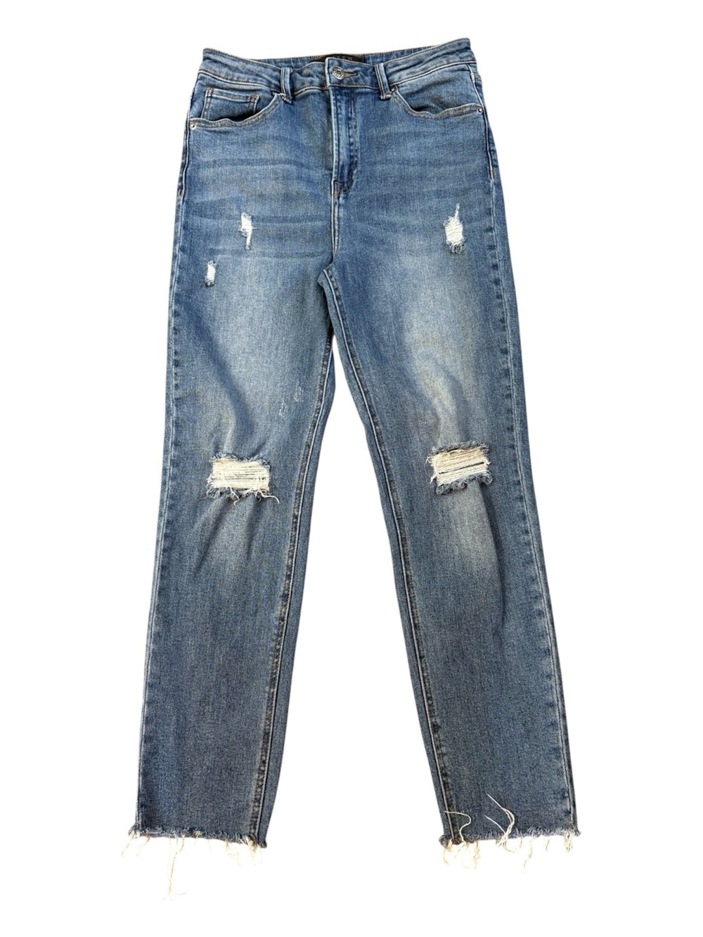 Risen Los Angeles Distressed High Rise Straight Ankle Jeans.  Size 9